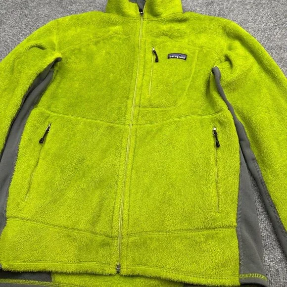 Patagonia Mens R2 Fleece Jacket Medium Grinch Green Polartec Thermal Pro